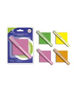 BLOC NOTAS ADHESIVAS BISMARK TRASLUCIDAS CON BOLIGRAFO 75X76 80H