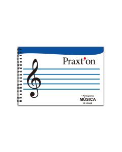 BLOC MUSICA PRAXTON 4 PENTAGRAMAS ESPIRAL CUARTO APAISADO 20H PAQUETE 12D