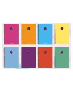 BLOC PRAXTON POLIPROPILENO FOLIO V.A.C.  90G 80H 4X4 SURTIDO PAQUETE 8UD