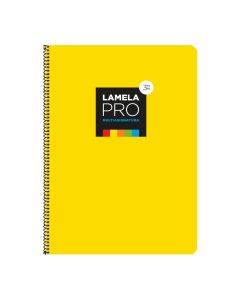 BLOC LAMELA TAPA DURA ESPIRAL PRO MULTIASIGNATURA FOLIO 90G 100H 3MM AMARILLO PAQUETE 5UD