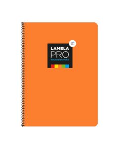 BLOC LAMELA TAPA DURA ESPIRAL PRO MULTIASIGNATURA FOLIO 90G 100H 3MM NARANJA PAQUETE 5UD