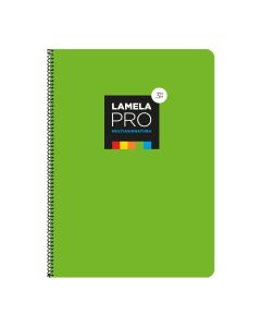 BLOC LAMELA TAPA DURA ESPIRAL PRO MULTIASIGNATURA FOLIO 90G 100H 3MM VERDE PAQUETE 5UD