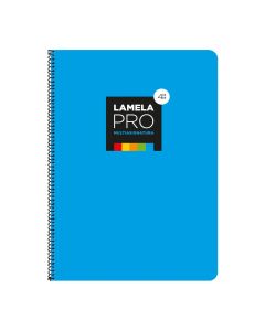 BLOC LAMELA TAPA DURA ESPIRAL PRO MULTIASIGNATURA FOLIO 90G 100H 4MM AZUL PAQUETE 5UD