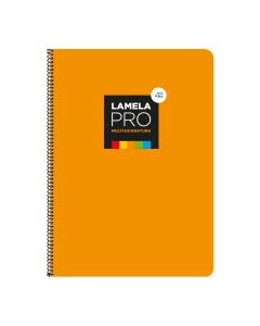 BLOC LAMELA TAPA DURA ESPIRAL PRO MULTIASIGNATURA FOLIO 90G 100H 4MM NARANJA PAQUETE 5UD