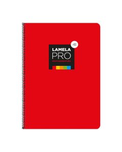 BLOC LAMELA TAPA DURA ESPIRAL PRO MULTIASIGNATURA FOLIO 90G 100H 4MM ROJO PAQUETE 5UD