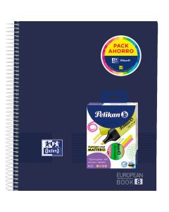 BLOC OXFORD POLIPROPILENO LIVE&GO A4+ 90G 160H 5X5 + 4 TEXTMARKER 490