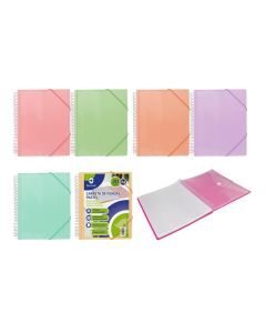 CARPETA FUNDAS BISMARK PASTEL POLIPROPILENO ESPIRAL 20 FUNDAS PERSONALIZABLE A4