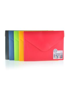 SOBRE PORTADOCUMENTOS OFFICE BOX POLIPROPILENO VELCRO PASAPORTE A6 12X16CM SURTIDO PAQUETE 10UD