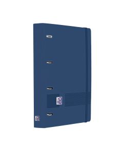 CARPEBLOC OXFORD 4 ANILLAS 35MM POLIPROPILENO 360º LIVE&GO FOAM CON GOMA A4+ 90G 100H AZUL MARINO
