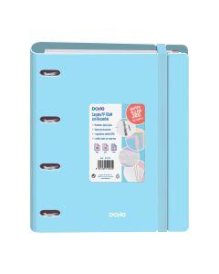 CARPEBLOC DOHE 4 ANILLAS 35MM POLYFOAM SERENITY CON GOMA A4 90G 100H AZUL PASTEL