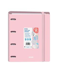 CARPEBLOC DOHE 4 ANILLAS 35MM POLYFOAM SERENITY CON GOMA A4 90G 100H ROSA PASTEL