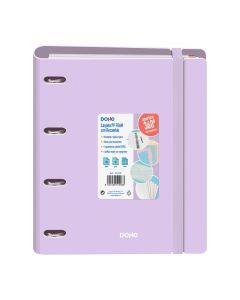 CARPEBLOC DOHE 4 ANILLAS 35MM POLYFOAM SERENITY CON GOMA A4 90G 100H MORADO PASTEL