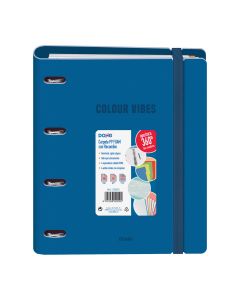 CARPEBLOC DOHE 4 ANILLAS 35MM POLYFOAM COLOUR VIBES CON GOMA A4 90G 100H AZUL