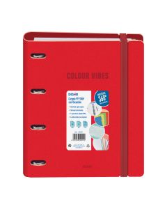 CARPEBLOC DOHE 4 ANILLAS 35MM POLYFOAM COLOUR VIBES CON GOMA A4 90G 100H ROJO