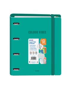 CARPEBLOC DOHE 4 ANILLAS 35MM POLYFOAM COLOUR VIBES CON GOMA A4 90G 100H VERDE