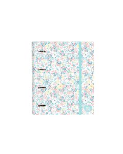 CARPEBLOC SAFTA 4 ANILLAS 35MM MOOS FIORI CON GOMA A4 80G 100H 5X5