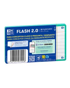 FLASHCARDS 2.0 OXFORD 75X125 HORIZONTAL ICE MINT PAQUETE 30UD