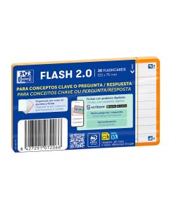 FLASHCARDS 2.0 OXFORD 75X125 HORIZONTAL NARANJA PAQUETE 30UD