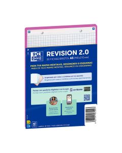FLASHCARDS 2.0 FICHAS REVISION OXFORD A5 2 TALADROS 5X5 MORADO PAQUETE 30UD