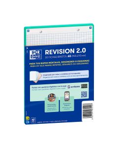 FLASHCARDS 2.0 FICHAS REVISION OXFORD A5 2 TALADROS 5X5 ICE MINT PAQUETE 30UD