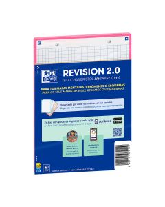 FLASHCARDS 2.0 FICHAS REVISION OXFORD A5 2 TALADROS 5X5 ROSA PAQUETE 30UD