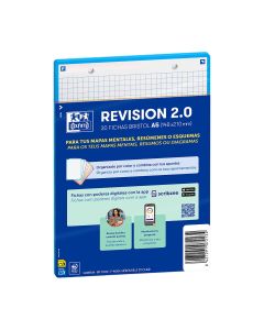 FLASHCARDS 2.0 FICHAS REVISION OXFORD A5 2 TALADROS 5X5 TURQUESA PAQUETE 30UD
