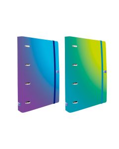 CARPEBLOC OXFORD 4 ANILLAS 35MM POLYFOAM 360º GRADIENT CON GOMA A4+ 90G 100H 5X5