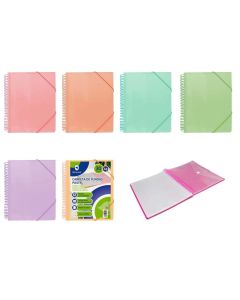 CARPETA FUNDAS BISMARK PASTEL POLIPROPILENO ESPIRAL 30 FUNDAS PERSONALIZABLE A4