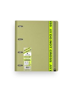 CARPEBLOC CARCHIVO 4 ANILLAS 35MM POLYFOAM 360º DO NOT CROSS VERDE A4 90G 100H 5X5