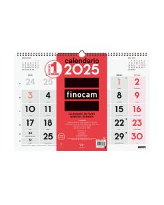 CALENDARIO PARED FINOCAM ESPIRAL NUMEROS GRANDES 310X430MM MES VISTA L