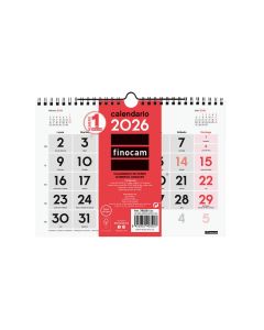 CALENDARIO PARED FINOCAM ESPIRAL NUMEROS GRANDES 150X210MM MES VISTA S