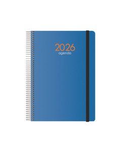 AGENDA DOHE POLIPROPILENO ESPIRAL SYNCRO AZUL CON GOMA 21X15 DIA PAGINA