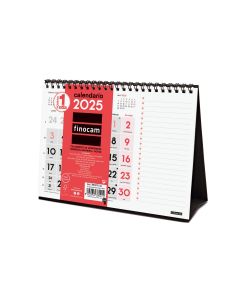 CALENDARIO SOBREMESA FINOCAM ESPIRAL NUMEROS GRANDES + NOTAS 150X210MM MES VISTA