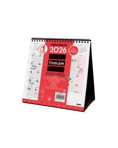 CALENDARIO SOBREMESA FINOCAM ESPIRAL ESCRIBIR PESTAÑAS 190X190MM MES VISTA