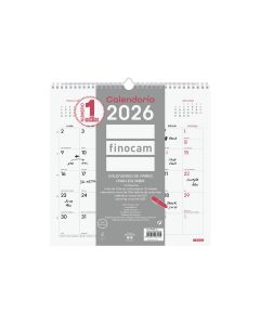CALENDARIO PARED FINOCAM ESPIRAL ESCRIBIR CHIC 300X300MM MES VISTA BLANCO