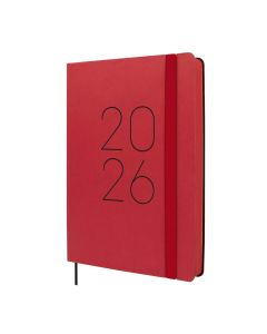 AGENDA FINOCAM FLEXI LISA ROJA CON GOMA 210X148MM DIA PAGINA FA5
