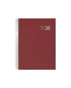 AGENDA DOHE TAPA DURA ESPIRAL SEGOVIA BURDEOS 20X14CM DIA PAGINA