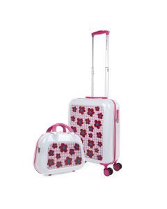 TROLLEY AGATHA CABINA 55CM + NECESER POLICARBONATO HAPPINESS FLOWERS