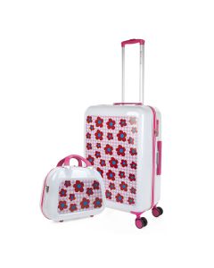 TROLLEY AGATHA 68CM + NECESER POLICARBONATO HAPPINESS FLOWERS