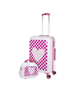 TROLLEY AGATHA 68CM + NECESER POLICARBONATO HAPPINESS SQUARES