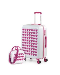 TROLLEY AGATHA 68CM + NECESER POLICARBONATO HAPPINESS HEARTS