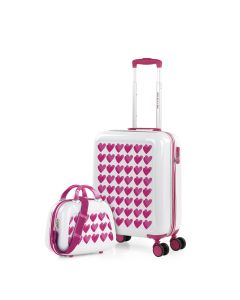 TROLLEY AGATHA CABINA 55CM + NECESER POLICARBONATO HAPPINESS HEARTS
