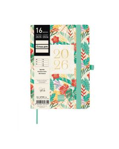 AGENDA 16 MESES FINOCAM TAPA FLEXIBLE CAPRI JUNGLA CON GOMA 168X118 SEMANA VISTA