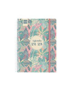 AGENDA ESCOLAR FINOCAM POLIPROPILENO ESPIRAL SECUNDARIA EXOTIC CON GOMA 212X155 SEMANA VISTA