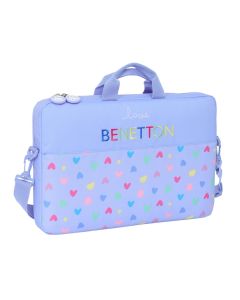 FUNDA PC SAFTA BENETTON LILA 27X40CM