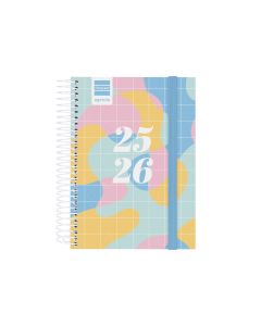 AGENDA ESCOLAR FINOCAM POLIPROPILENO ESPIRAL SECUNDARIA ART CON GOMA 164X120 DIA PAGINA