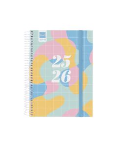 AGENDA ESCOLAR FINOCAM POLIPROPILENO ESPIRAL SECUNDARIA ART CON GOMA 212X155 DIA PAGINA