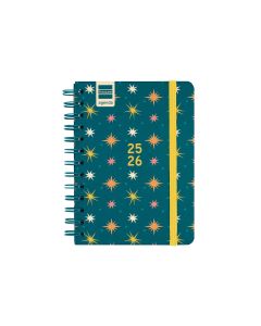 AGENDA ESCOLAR FINOCAM TAPA DURA ESPIRAL COSMO STARS CON GOMA 169X120 SEMANA VISTA