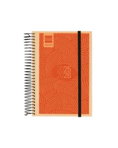 AGENDA ESCOLAR FINOCAM POLIPROPILENO ESPIRAL ESPIR PERSONALIZABLE CON GOMA 171X120 DIA PAGINA