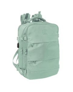 MOCHILA VIAJE SAFTA VERDE PASTEL ADAPTABLE A TROLLEY 44X29CM